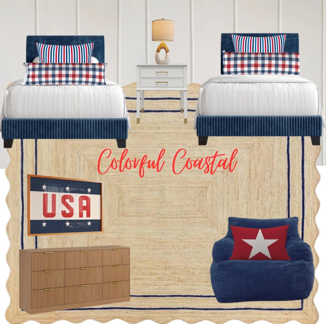 All American Bedroom.

Colorful Coastal, America decor, Americana

#LTKHome
