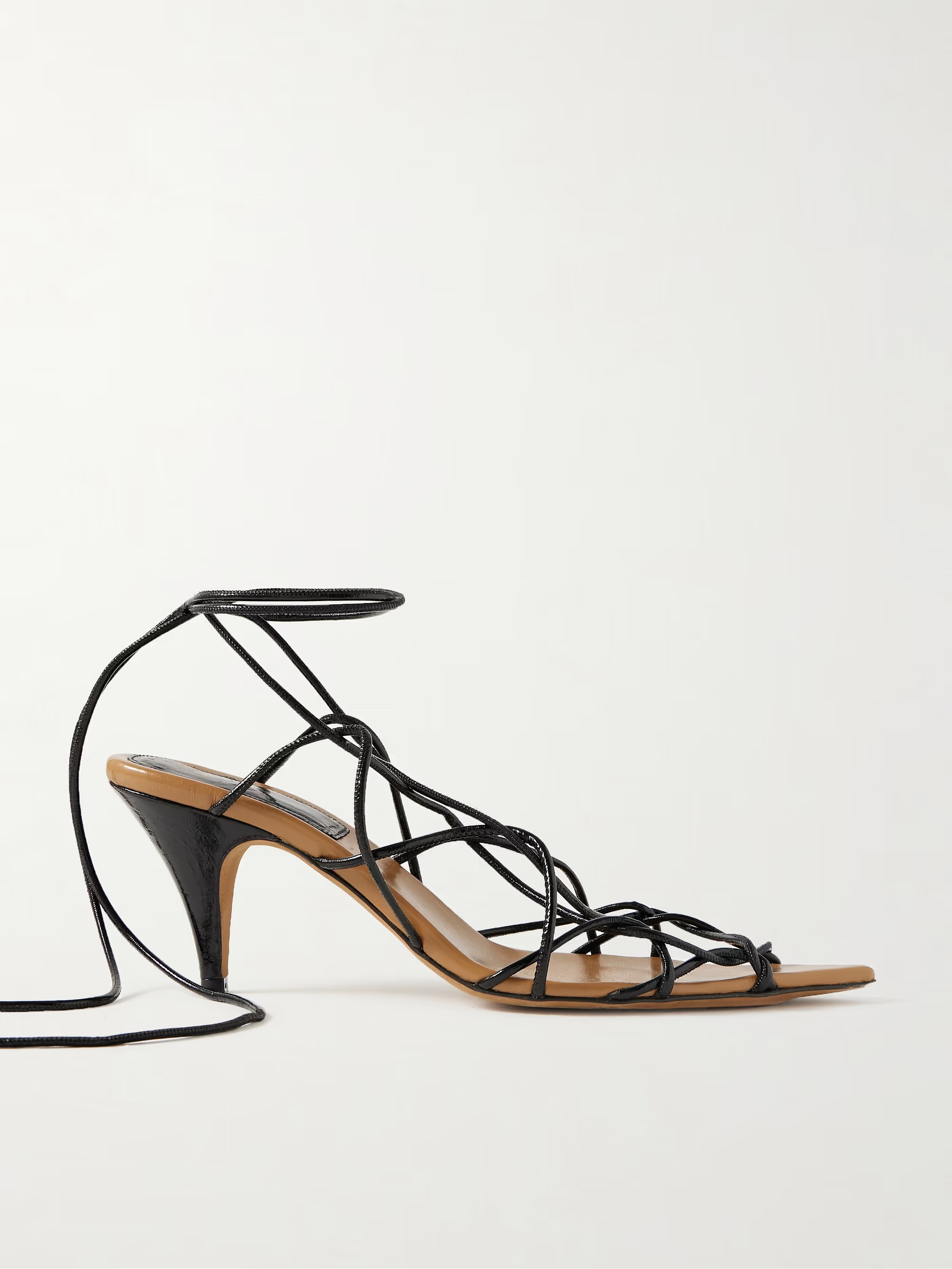 Arden crinkled patent-leather sandals | NET-A-PORTER (US)