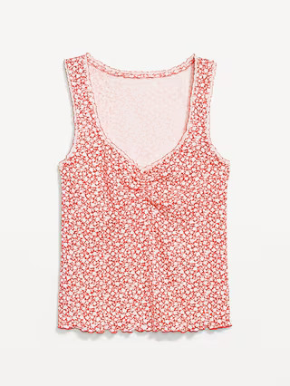 Ribbed Cinched-Front Tank Top | Old Navy (US)