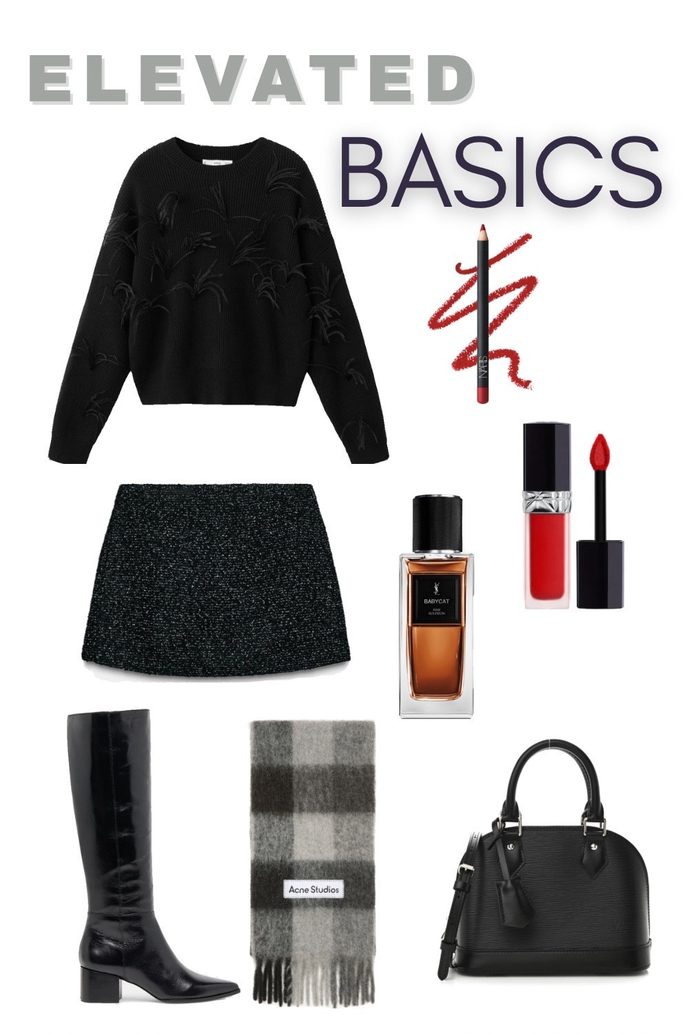 Don’t let the all black look fool you. This look is a texture play on elevated basics with a feathered sweater and sparkly mini. 

#LTKStyleTip