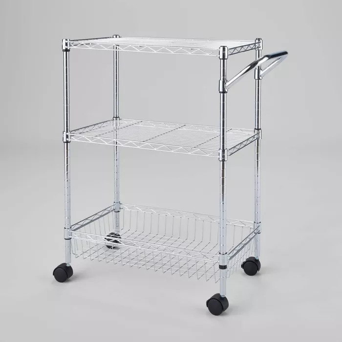 3 Tier Metal Utility Cart Chrome - Brightroom™ | Target