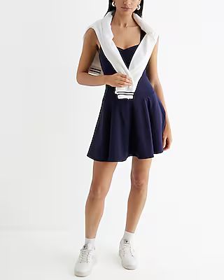 Luxe Comfort Sweetheart Ruched Mini Fit and Flare Dress | Express