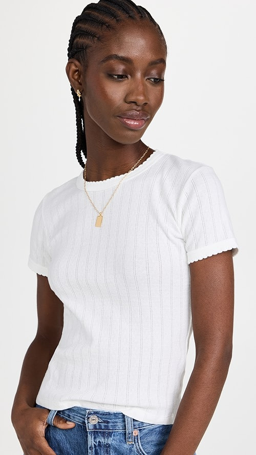 Pointelle Short Sleeve Tee | Shopbop