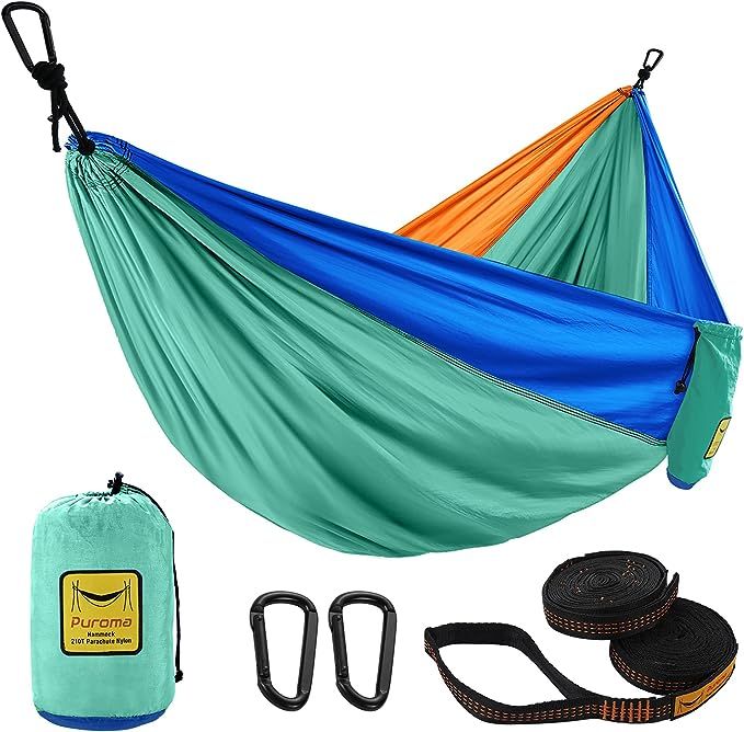 Puroma Camping Hammock Single & Double Portable Hammock Ultralight Nylon Parachute Hammocks with ... | Amazon (US)