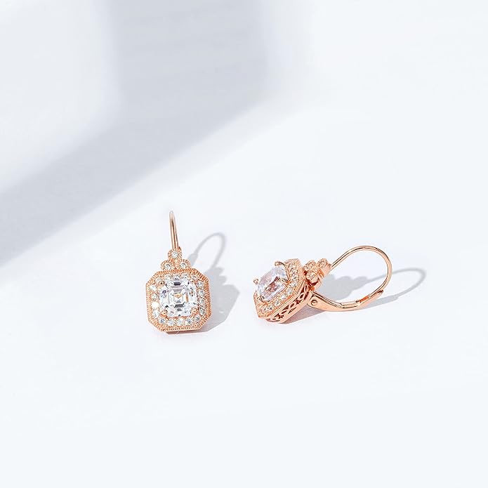 Amazon Collection Platinum or Gold-Plated Sterling Silver Infinite Elements Zirconia Asscher-Cut ... | Amazon (US)