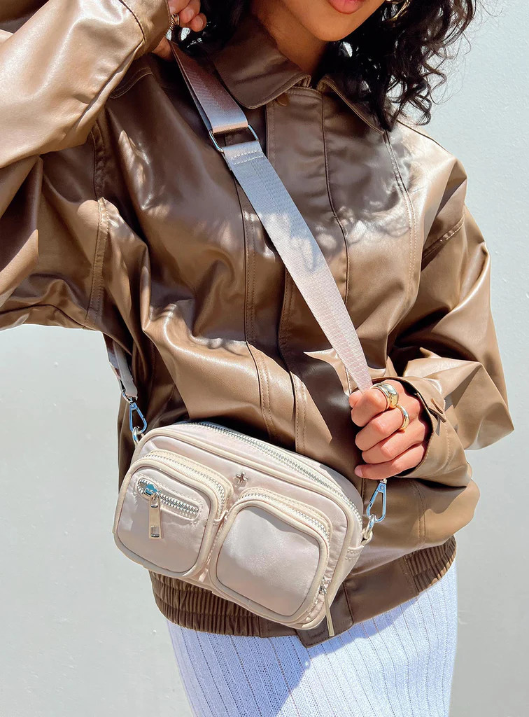 Peta & Jain Lala Crossbody Nylon Bag Beige | Princess Polly US