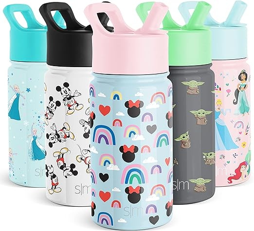 Simple Modern 14oz Disney Summit Kids Water Bottle Thermos with Straw Lid - Dishwasher Safe Vacuu... | Amazon (US)