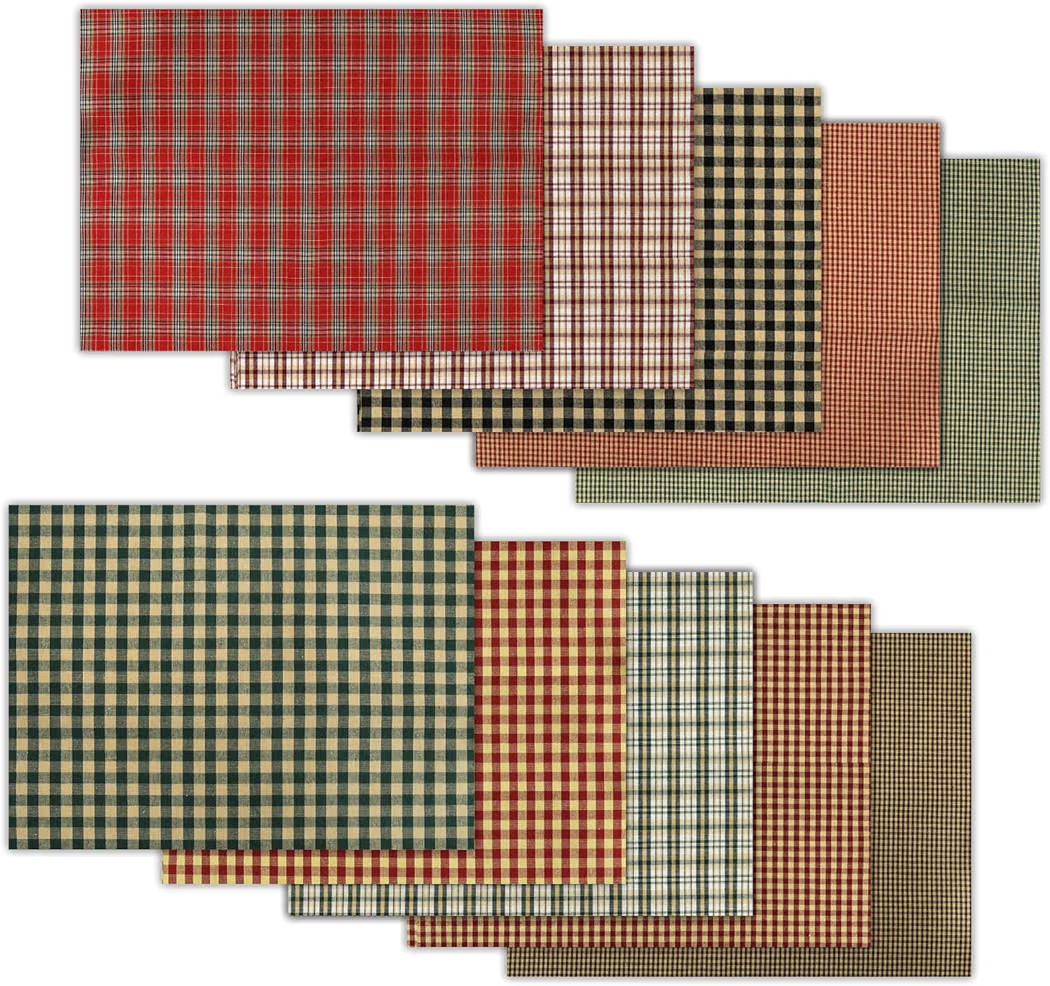 Christmas Plaid Fabric 10Pcs - Vintage Buffalo Plaid Checkered Tartan Square Quilting Fabric, Ret... | Amazon (CA)