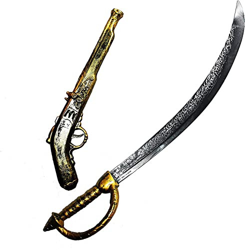 JOYIN 28 Inches Pirate Sword and 16 Inches Pirate Pistol Set | Amazon (US)