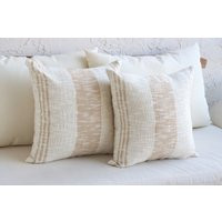 Decorative Neutral Beige Throw Pillow Set Farmhouse Accent Pillows Cute Boho Style Cream | Etsy (US)