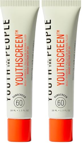 Youth To The People Youthscreen Sunscreen with SPF 60, Daily Hydration + Pollution Defense, Invisible Broad Spectrum Sunscreen, No White Cast, Dewy Finish, Non-comedogenic -1.3 fl oz (Pack of 2) | Amazon (US)