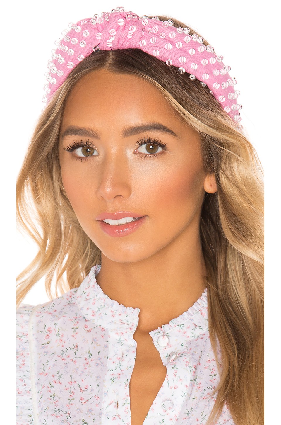 Lele Sadoughi X REVOLVE Woven Bead Headband in Candy Pink from Revolve.com | Revolve Clothing (Global)