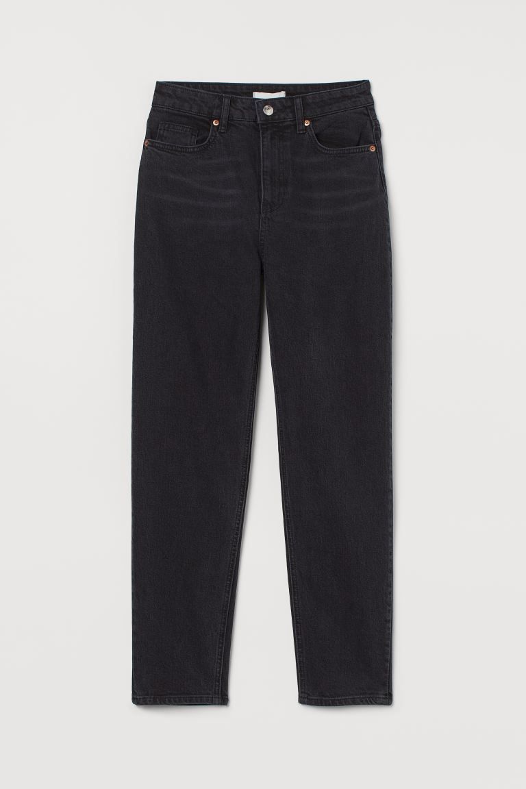5-pocket, ankle-length jeans in slightly stretchy denim. Extra-high waist, zip fly, and gently ta... | H&M (US + CA)