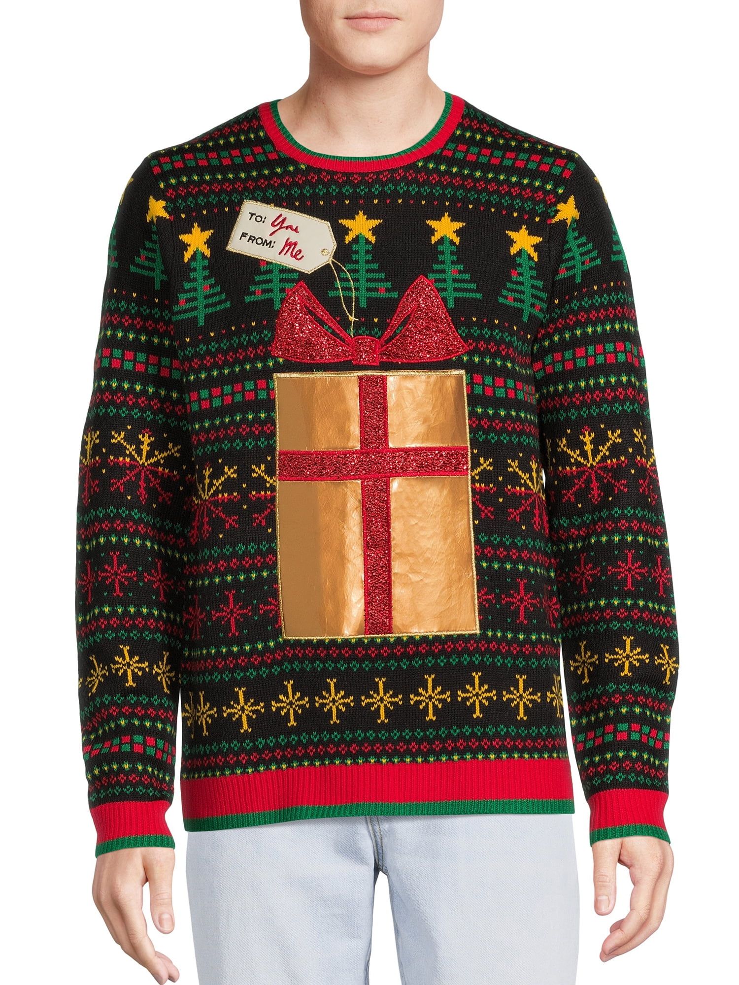Jolly Sweaters Men's & Big Men's Ugly Christmas Sweater with Long Sleeves, Sizes S-3XL - Walmart.... | Walmart (US)