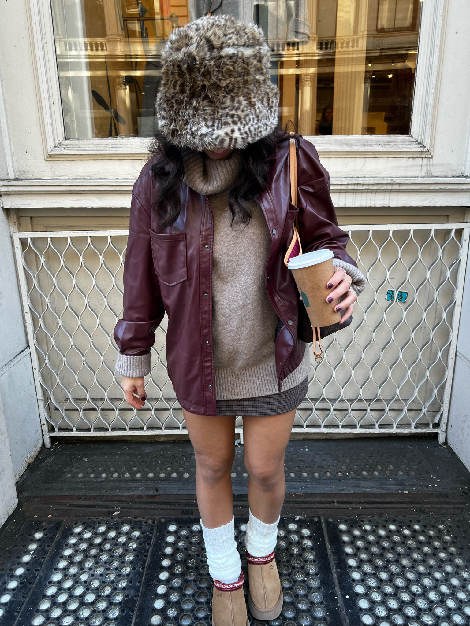 This was one of my favourite outfits during my fall trip to NYC. A cozy but trendy outfit, balancing out the burgundy leather jacket with a fur cheetah print hat and some leg warmers & uggs!! 🎱⭐️🐆🤎

#LTKcanada #LTKautumn #LTKwinter