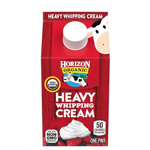 Horizon Organic Heavy Whipping Cream, Great for Making Organic Whipped Cream Topping and Cold Foam for Coffee, 16 fl oz Pint Carton​ | Amazon (US)