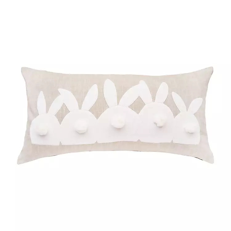 White Bunny Tails Lumbar Pillow | Kirklands