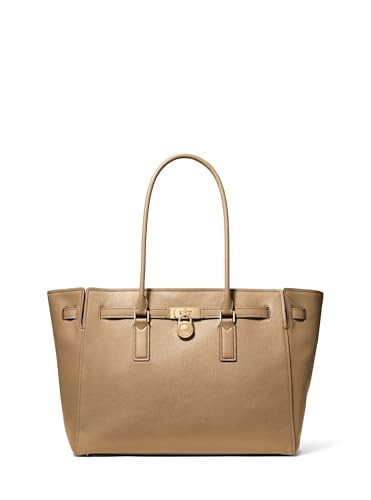 Michael Kors Hamilton Large Tote, Gold-Tone Hardware/Urbino Leather/Husk | Amazon (US)