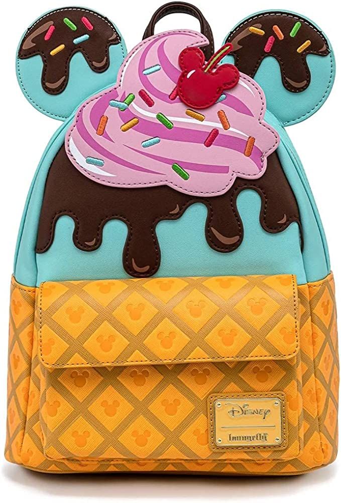 Loungefly x Disney Mickey and Minnie Mouse Sweets Ice Cream Mini Backpack | Amazon (US)