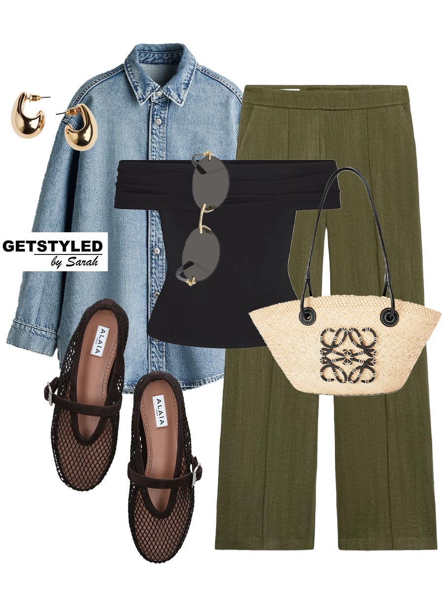 Olive green styling 🫒

#offshouldertop #denimshirt

#LTKsummer #LTKstyletip #LTKshoes