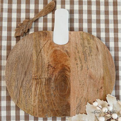 Marble Wood Pumpkin Board | Interior Delights