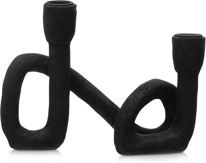 Resin Black Taper Candle Holder Stand Tabletop Centerpiece Decorative Holders Candlesticks Tapere... | Amazon (US)