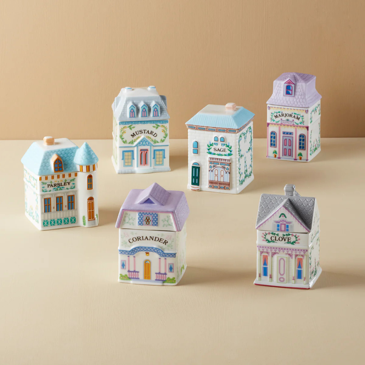 Lenox Spice Village 6-Piece Spice Jar Set, Rustic Row | Lenox