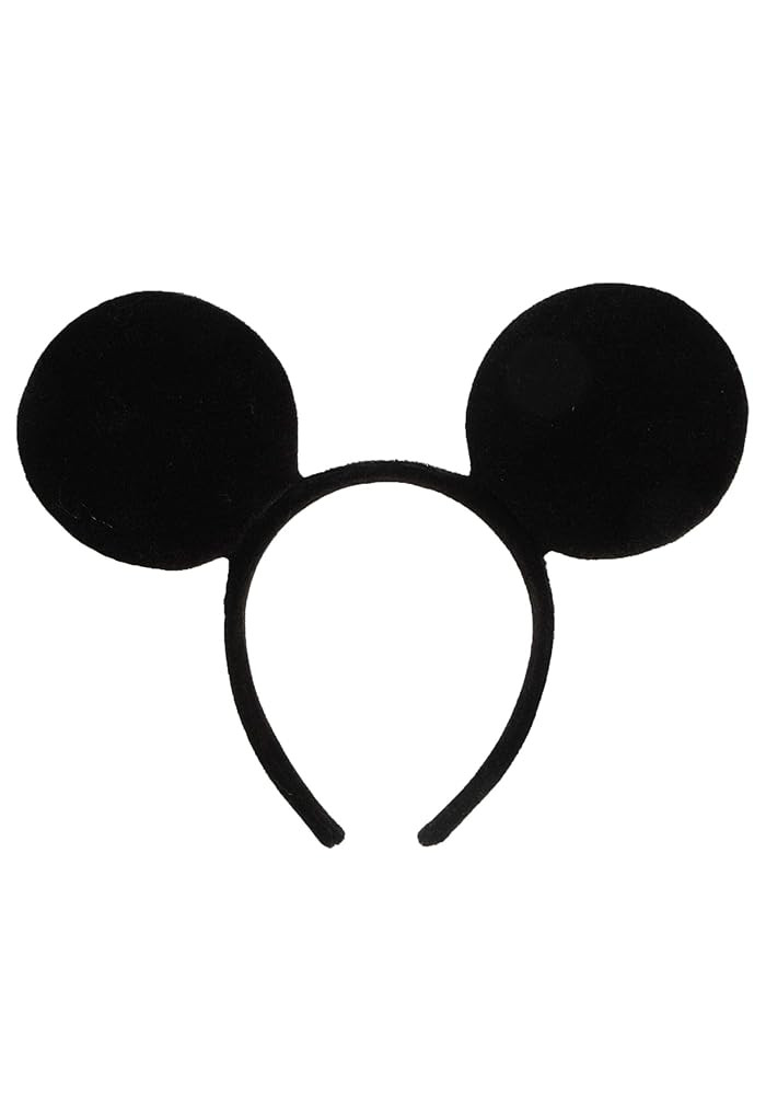 Disney Mickey Mouse Headband with Black Mouse Ears - Velour Fabric, Foam Ears | Amazon (US)