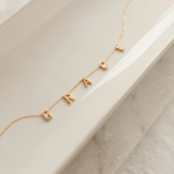 Pave Letter Necklace by CaitlynMinimalist  VOTE Necklace  | Etsy | Etsy (US)