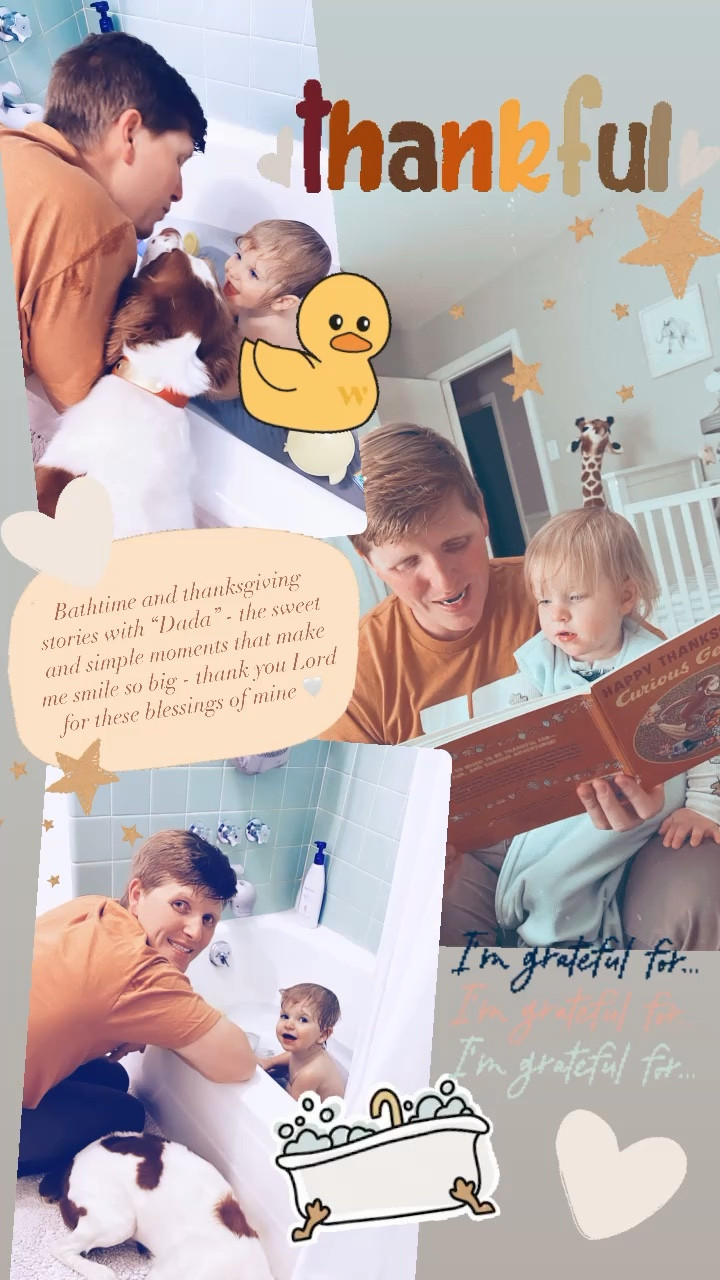 Bathtime and thanksgiving stories with “Dada” - the sweet and simple moments that make me smile so big - thank you Lord for these blessings of mine 🤍

#LTKHoliday #LTKSeasonal #LTKfamily