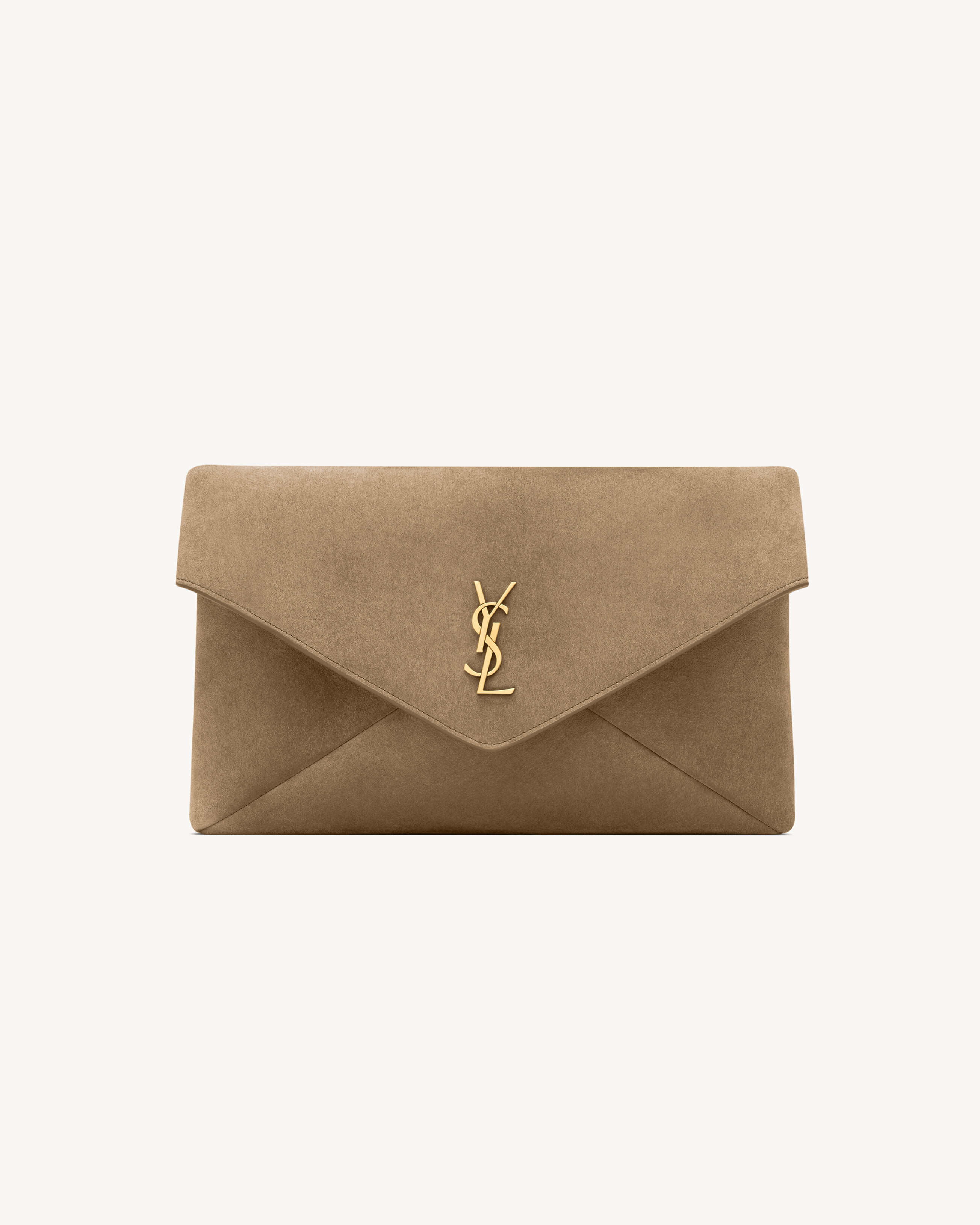 Pochette grande tipo sobre Cassandre de ante en color Beige | Saint Laurent | YSL [ES-ES | Saint Laurent Inc. (Global)