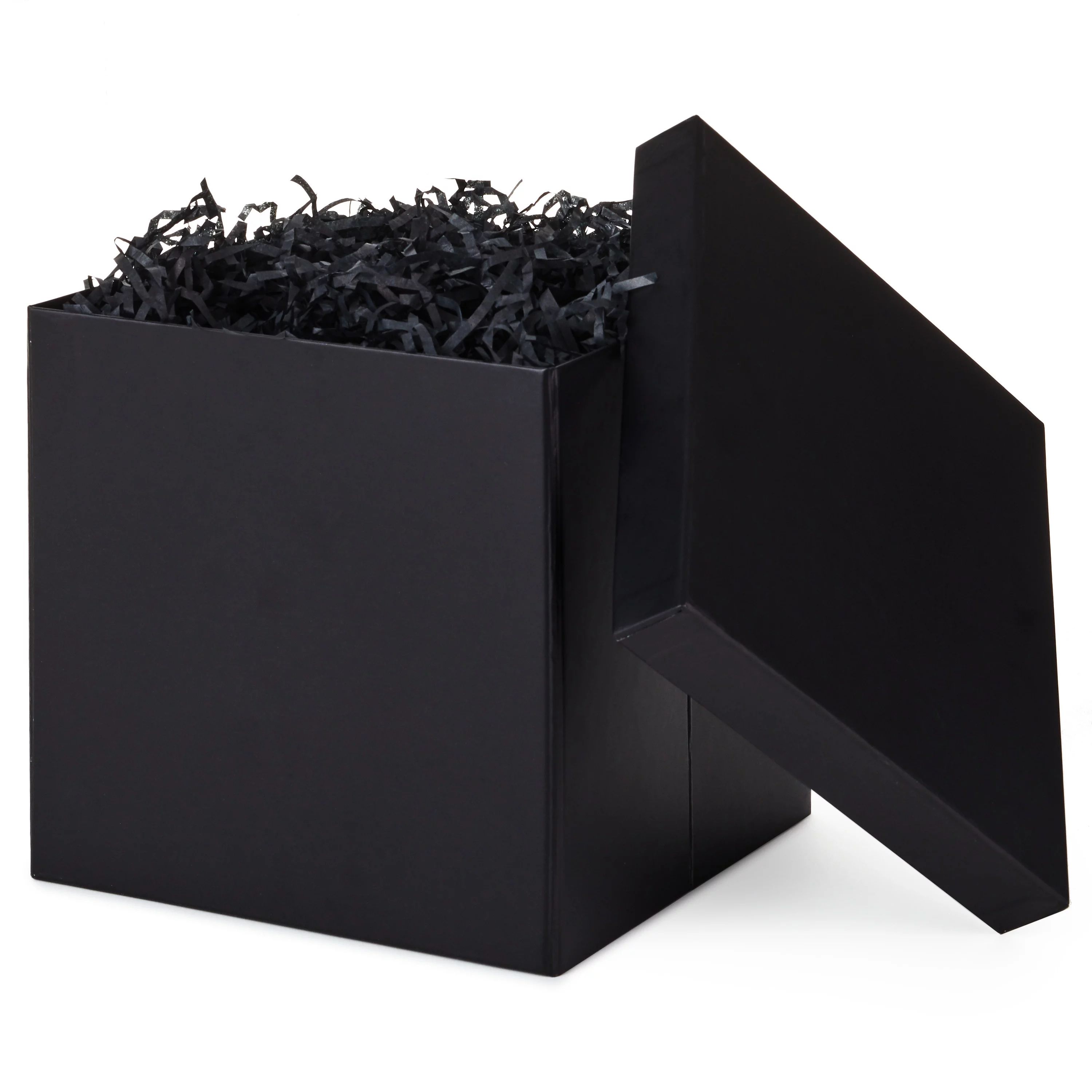 Hallmark with Lid Shredded Paper Fill All Occasion Black Paper Gift Box, 7.2" x 7.1" | Walmart (US)