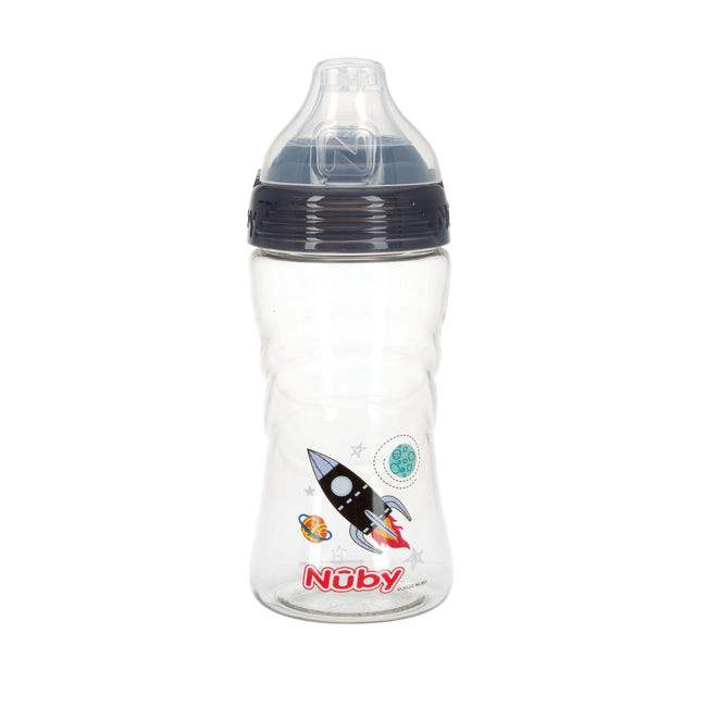 Thirsty Kids Sip It Sport Beginner Travel Cup | Rocket (Grey) | Nuby (US)