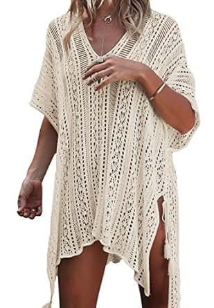 Loritta Women Beach Cover Bathing Suit Covers Bikini Swimwear Covers up Crochet Dresses | Amazon (US)