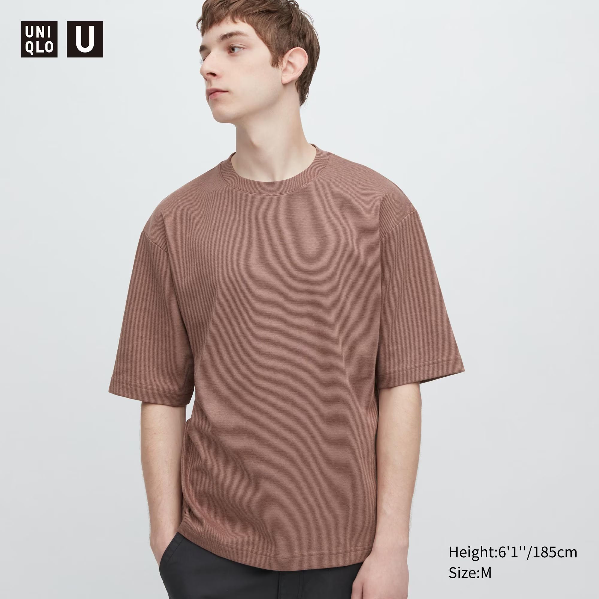 U AIRism Cotton Oversized Crew Neck Half-Sleeve T-Shirt (Striped) | UNIQLO (US)
