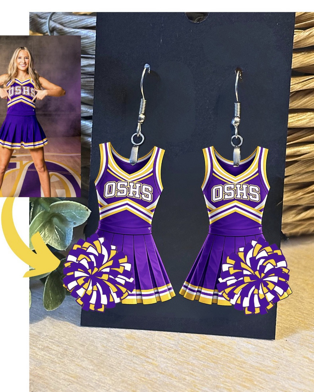 Earrings for your favorite cheerleader or athlete! 