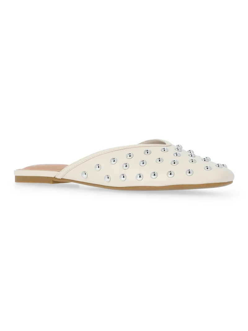 Time and Tru Women's Studded Faux Leather Mules | Walmart (US)