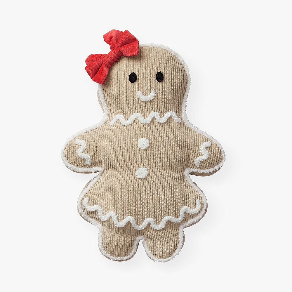 Gingerbread Girl Pillow, Shaped, Natural | Pottery Barn Teen