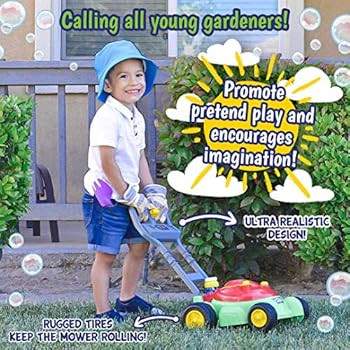 Sunny Days Entertainment Bubble-N-Go Deluxe Toy Bubble Lawn Mower with 4 oz Bubble Solution | No ... | Amazon (US)