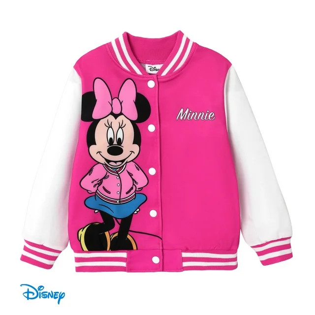 Disney Girls Bomber Jacket Minnie Mouse Daisy Colorblock Varsity Jacket Gift Fall Spring Sizes 3-... | Walmart (US)