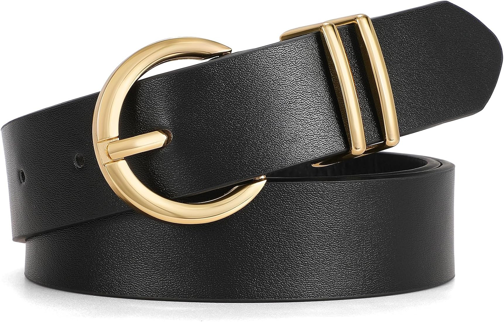 SANSTHS Women Leather Belt Fashion Designer belt Gold Buckle Ladies Belt for Jeans Pants Dresses | Amazon (CA)