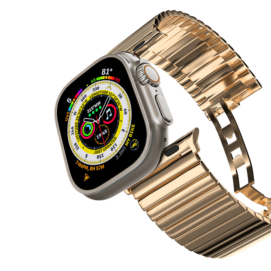 Stainless Steel Monolink Watch Band (42/44/45/49mm) - Rose gold | Casetify (Global)