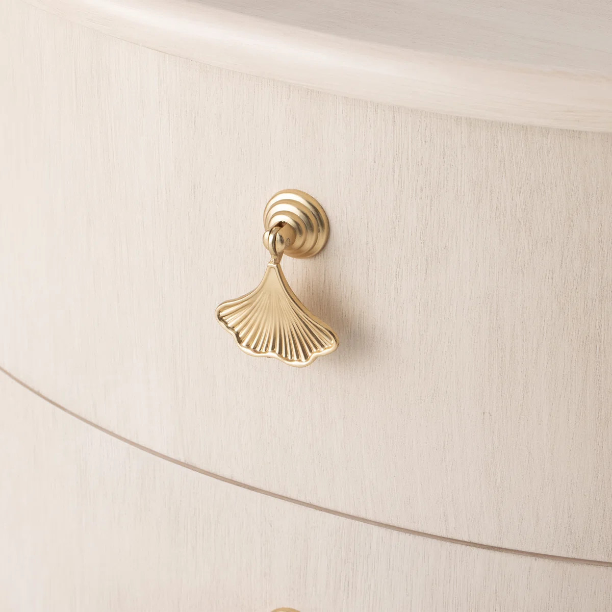 Elegant 3-Drawer Nightstand With Gold Leaf Handles | Wayfair North America