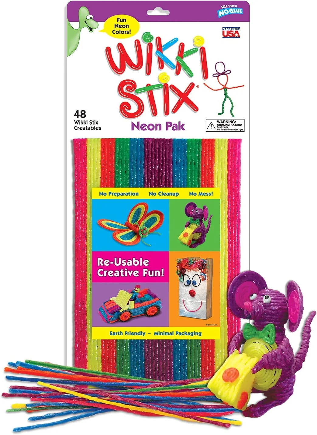 Wikki Stix Neon Pak with 48 Wikki Stix in Bright Neon Colors - Walmart.com | Walmart (US)
