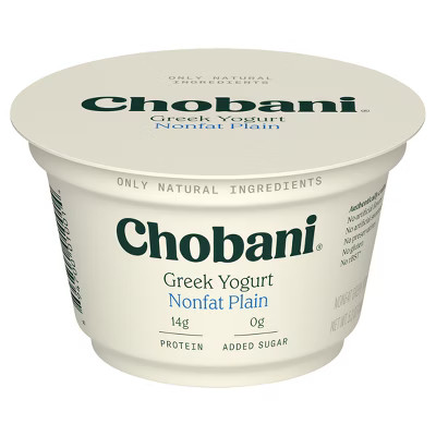 Chobani Plain Nonfat Greek Yogurt - 14g Protein 5.3oz | Target
