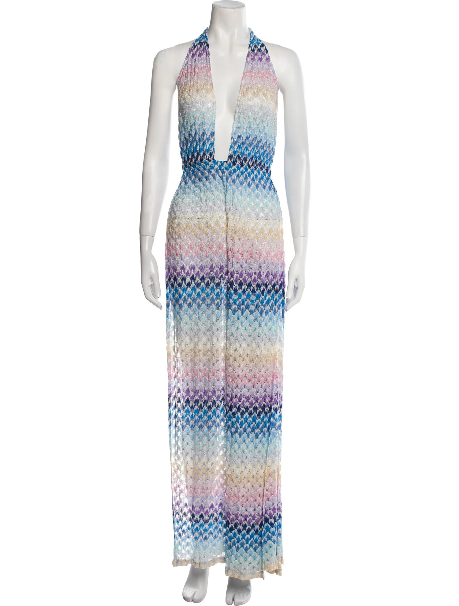 Lace Pattern Halterneck Jumpsuit | The RealReal