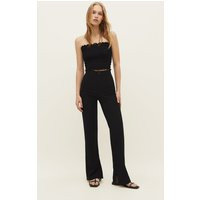 Stradivarius Split-Hem Trousers Black 14 | Stradivarius (UK)