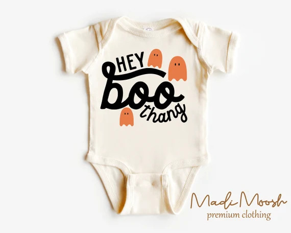 Hey Boo Thang Baby Onesie®  Halloween Baby Bodysuit  Natural - Etsy | Etsy (US)