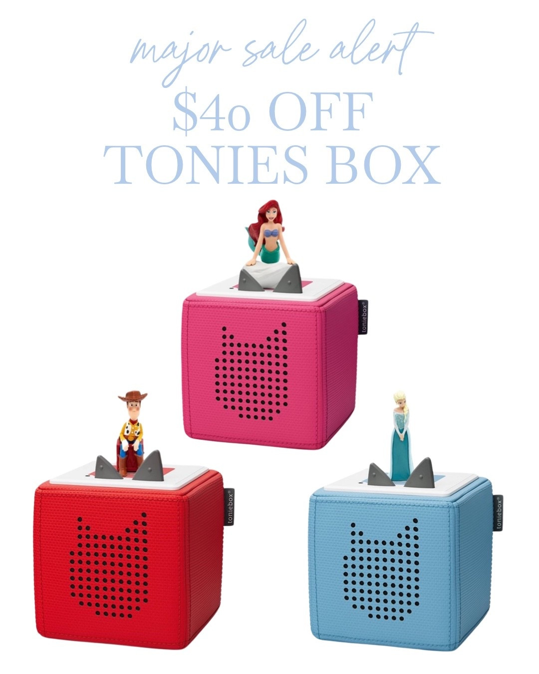 🎉 Major Sale Alert! 🎉

Right now you can get $40 OFF Toniebox Starter Sets! 🤩

If you’ve been waiting to grab one of these for your little one — now’s the time! The Toniebox is such a fun, screen-free way for kids to listen to stories, songs, and lessons🎶📚

Perfect for bedtime, car rides, quiet play, or travel days✨

They make amazing Christmas gifts too 🎁💫

🧸 Comment LINK and I’ll send it straight to your DMs so you don’t miss this deal!

#tonies #toniebox #kidsgiftideas #christmasgiftsforkids #kidsgifts #toddlergifts #babygifts #toddlertoy #toddlermusthaves #momhack #preschooltoys #screenfreetoys #holidaydeals #holidays #giftguideforkids #giftsforkids #momsrecommend #christmas #christmasgift #birthdaygift #giftidea #majorsale #salealert #deal #dealoftheday 

#LTKKids #LTKGiftGuide #LTKHoliday