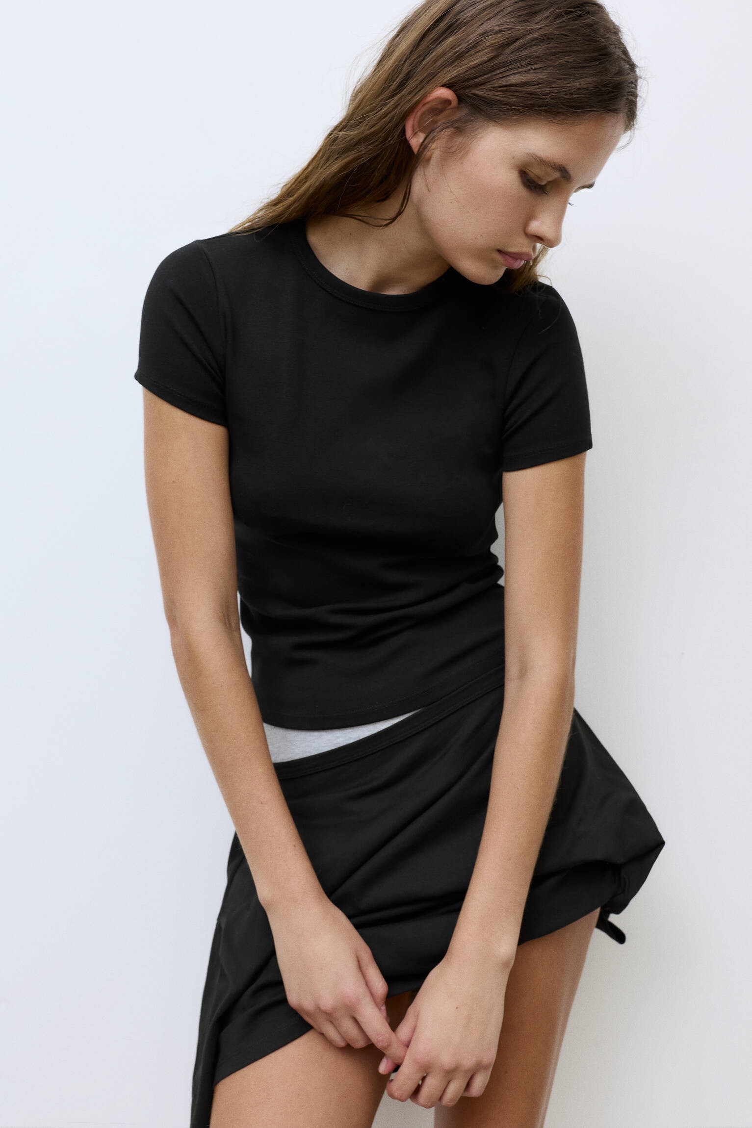 T-shirt manches courtes ajust\u00e9 | Pull&Bear France | PULL and BEAR FR